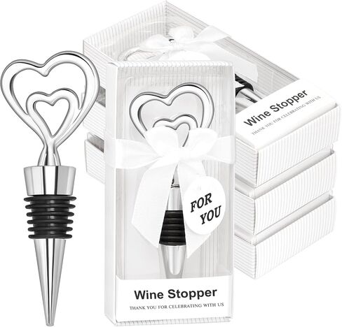 30PCS Love Design Heart Shape Wine Stoppers for Wedding Favors Bridal Shower Party Gifts for Guests Souvenir Decorations with Individual Package in Kuwait