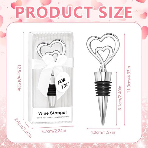 30PCS Love Design Heart Shape Wine Stoppers for Wedding Favors Bridal Shower Party Gifts for Guests Souvenir Decorations with Individual Package in Kuwait