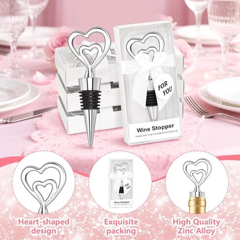 30PCS Love Design Heart Shape Wine Stoppers for Wedding Favors Bridal Shower Party Gifts for Guests Souvenir Decorations with Individual Package in Kuwait