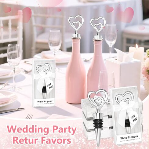 30PCS Love Design Heart Shape Wine Stoppers for Wedding Favors Bridal Shower Party Gifts for Guests Souvenir Decorations with Individual Package in Kuwait