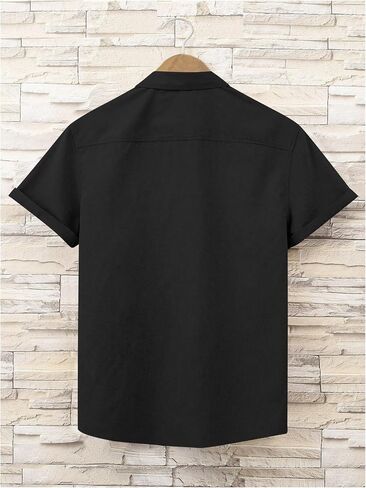 Verdusa Men's Casual Button Down Shirt Short Sleeve Collared Top in Saudi Arabia