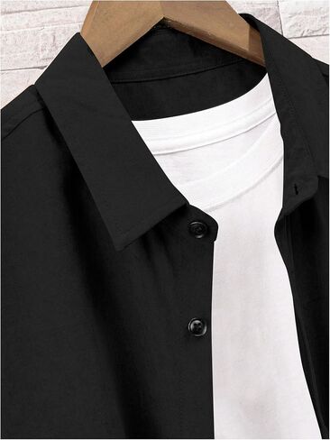 Verdusa Men's Casual Button Down Shirt Short Sleeve Collared Top in Saudi Arabia
