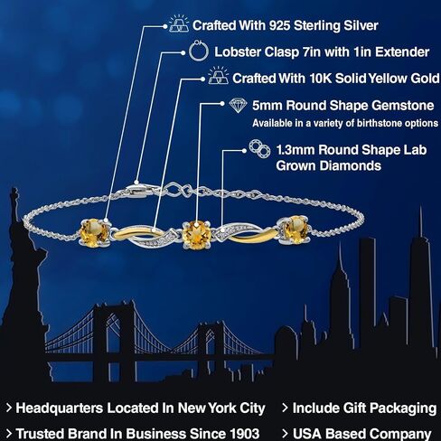 Gem Stone King 925 Sterling Silver and 10K Yellow Gold Green Created Emerald and White Lab Grown Diamond Tennis Bracelet For Women (2.56 Cttw, 7 Inch with 1 Inch Extender) in Saudi Arabia