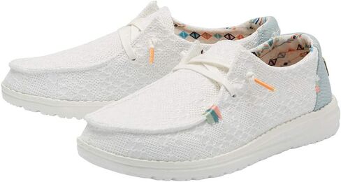 Hey Dude Women's Wendy Boho Light Denim Size 11 | Women’s Shoes | Women’s Lace Up Loafers | Comfortable & Light-Weight in Kuwait