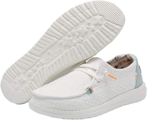 Hey Dude Women's Wendy Boho Light Denim Size 11 | Women’s Shoes | Women’s Lace Up Loafers | Comfortable & Light-Weight in Kuwait