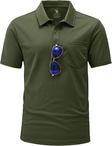 BGOWATU Men's Polo Shirts Short Sleeve Collared Golf Shirts Quick Dry Tennis Shirt with Pocket in Kuwait