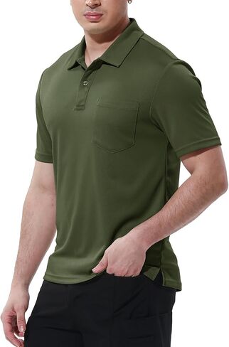BGOWATU Men's Polo Shirts Short Sleeve Collared Golf Shirts Quick Dry Tennis Shirt with Pocket in Kuwait