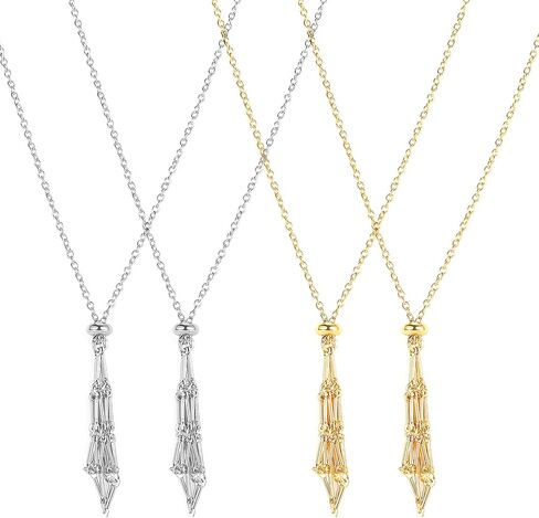 Crystal Necklace Holder, Adjustable Crystal Stone Holder Necklace, Crystal Holding Necklace, Crystal Cage Necklace for Valentine's Day, Birthday, and Holiday Gifts in Kuwait