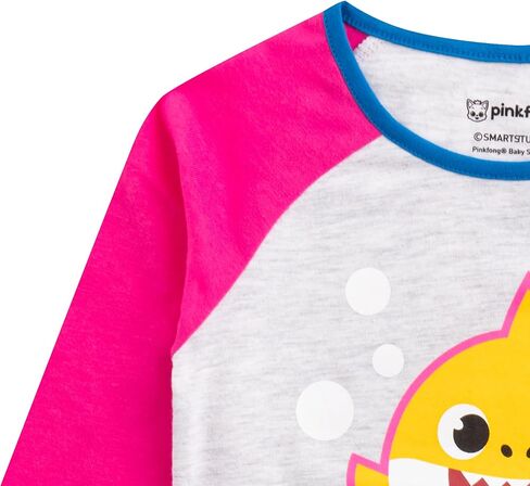 Nickelodeon Baby Shark Girls’ Long Sleeve Shirt and Jogger Set for Infant, Toddler and Little Kids – Pink/Grey in Saudi Arabia