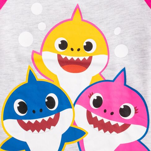 Nickelodeon Baby Shark Girls’ Long Sleeve Shirt and Jogger Set for Infant, Toddler and Little Kids – Pink/Grey in Saudi Arabia
