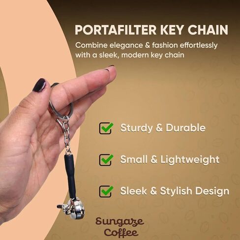 Sungaze Coffee Miniature Replica of Barista Portafilter Keychain Realistic in Kuwait