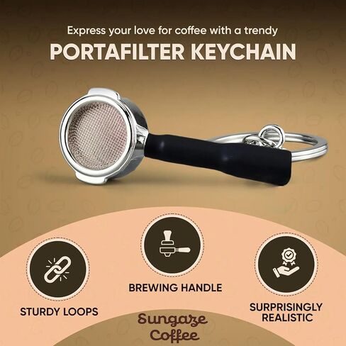 Sungaze Coffee Miniature Replica of Barista Portafilter Keychain Realistic in Kuwait