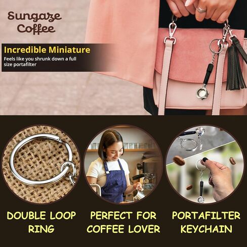 Sungaze Coffee Miniature Replica of Barista Portafilter Keychain Realistic in Kuwait