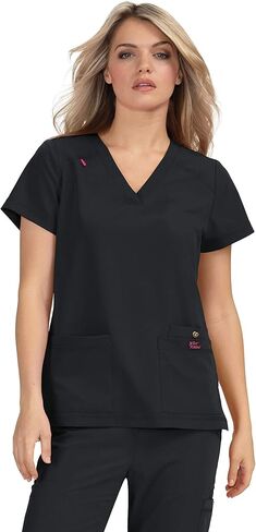 KOI Betsey Johnson 3-Pocket V-Neck Freesia Scrub Top for Women in Kuwait