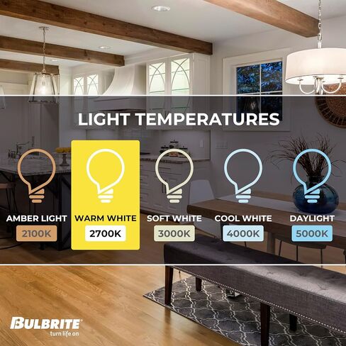 خيوط LED Bulbrite، 8.5 وات، ما يعادل 60 وات، قابلة للتعتيم، ST18، E26 قاعدة قياسية، 3000K (ضوء أبيض ناعم) لمبة إضاءة، شفافة، (عبوة من قطعة واحدة) in Kuwait