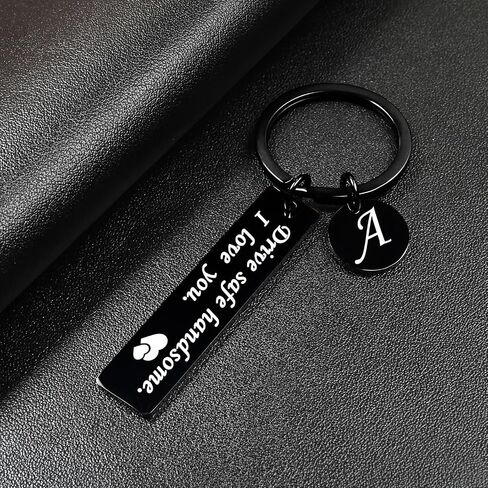 OUMILAN Drive Safe Keychain 26 Letters Keychain Gifts for Boyfriend Couple Husband Dad Birthday Valentines Day Gifts in Kuwait
