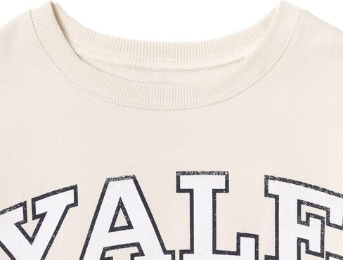 سويت شيرت صوف للفتيات من جامعة ييل، قميص قصير من الأطفال الصغار إلى الأطفال الكبار in Kuwait