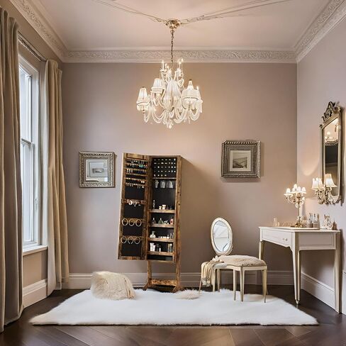 SDHYL Full-length Mirror Standing Jewelry Storage Cabinet Makeup and Jewelry Storage Organizer in Kuwait