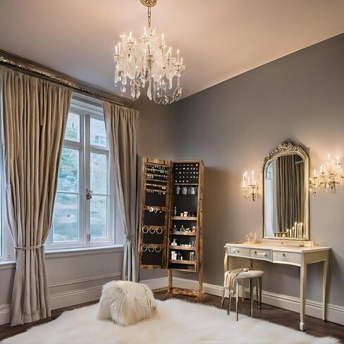 SDHYL Full-length Mirror Standing Jewelry Storage Cabinet Makeup and Jewelry Storage Organizer in Kuwait