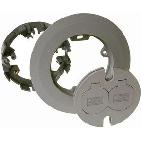 RACO 6299 Round Nonmetallic Cover Kit Two-Lift Lids for 5511 Floor Box, 6.5 in. Dia, Gray