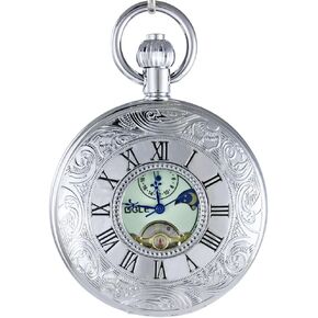 ساعة الجيب الأوتوماتيكية الأوتوماتيكية للهيكل العظمي للهيكل العظمي الروماني الأسود المقاوم للماء من OGLE in Kuwait