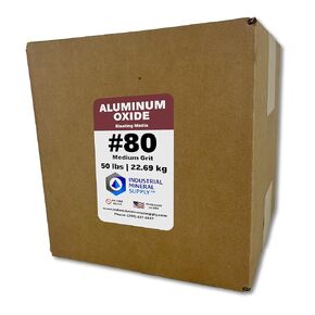 Aluminum Oxide - 50 lbs. or 22. 69 kg. - Sand Blasting Abrasive Media for Sandblasters, Sandblast Guns and Blast Cabinets (#80 Grit - Medium)