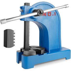 Manual Arbor Press, 2 Ton Manual Arbor Press, 8.5" Maximum Height, 57 lbs Weight Cast Iron Heavy-duty Manual Desktop Arbor Press, Precision Hand Press for Stamping, Bending, Stretching, (Blue)