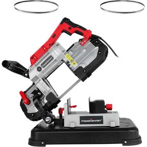 منشار فرقة PowerSmart المحمولة مع قاعدة فولاذية سبيكة قابلة للإزالة ، 10AMP 1100W MOTOR 5 بوصة قطع العميقة للمعادن للمعادن