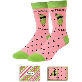 HAPPYPOP Funny Pickle Socks Mens Women, Novelty Pickle Gifts Teen Girl Boy, Pun Socks, I'M Kind Of A Big Dill