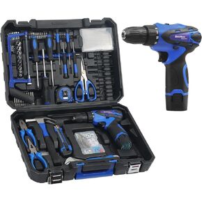 Tool Set- Tool kit with 12V Cordless Power Drill,261 Piece Tool Box with Drill,Home Tool Kits for Men Women,Hand Repair Tools Sets for Garden Office House Repair DIY