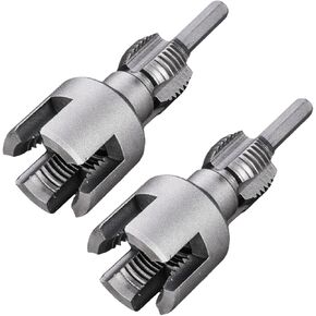 Integrated Internal & External Pipe Threading Tool, 2-in-1 PVC Pipe Threader Kit, Electric Drill Compatible with Various Die Sizes (1/2 3/4 NPT) for Plumbing Repairs (1/2"+ 3/4")
