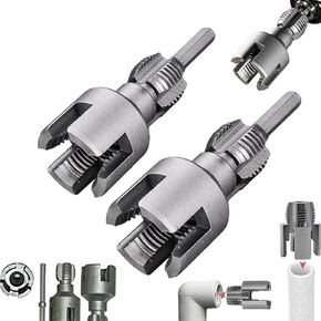 Integrated Internal & External Pipe Threading Tool, Exteriorm-U Pipe Threader, Electric Drill Compatible Pvc Pipe Threader Kit, Plumbing Pipe Threader Tool Set 1/2" 3/4" 1" Npt (1/2" + 3/4")