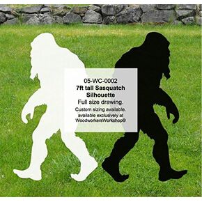 WoodworkersWorkshop Woodworking Plan to Make Your Own Bigfoot Sasquatch (Sasquit) 7ft Tall Yard Art Featuring Free TRACING Paper