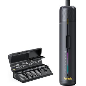 Fanttik S2 Pro 3.7V Electric Screwdriver, Cordless Screwdriver Set, 7 Torque Settings, 0.5 to 6N.m, 20 Magnetic Bits, 1/4''Hex Shank, with 90° Angle Adapter, for Furniture, Household Repairs