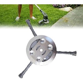 Universal Steel Wire Trimmer Head, Steel Wire Grass Trimmer Head, Steel Wire Rotary Brush Cutter Trimmer Head, Rotary Weed Brush Steel Wire Wheel Cutter Universal Adapter Kit (6 Leaves)