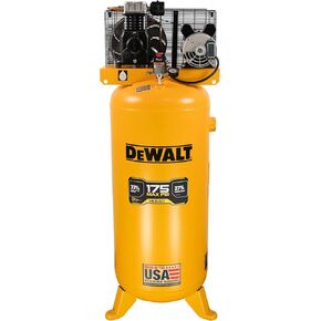 DEWALT 60 Gallon Vertical Air Compressor, 5 HP, 175 Max PSI, Single Stage, 240V - High Performance 60 Gallon Air Compressor for Industrial Use, Durable 5 HP Motor, Efficient Power Output