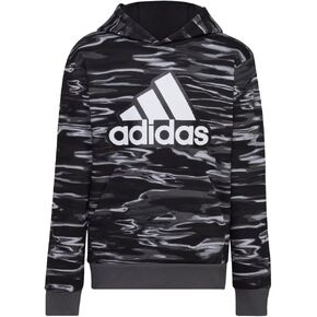 adidas Boys' Long Sleeve Camo Print Hoodie, White, X-Large (18/20) in Kuwait