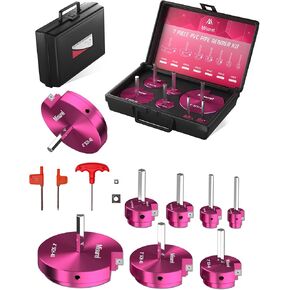 4 Pcs PVC Pipe Reamer Kit With 1-1/2inch, 2inch, 3inch, 4inch, 1 Carbide Insert, Aluminum PVC Fitting Saver, Plumbing tools for SCH40