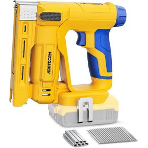 18GA Nail Gun for Dewalt 20V Battery (Tool Only), 2 in 1 Cordless Brad Nailer/T50 Crown Stapler, Nail Gun Battery Powered with 2,000PCS Staples and Nails for Upholstery & Family DIY