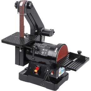 1x30 Inch Benchtop Belt Sander with 5 Inch Disc Sander, Powerful Bench Sander with 2.1A Powerful Motor, Belt Sander for Woodworking (8 * 80 Grit, 4 * 100 Grit)