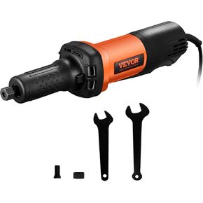 VEVOR Die Grinder, 1/4", Heavy-Duty Electric, Adjustable Speed (10000-28000RPM), Ergonomic Grip for Polishing, Cutting, Rust Removal, Grinding, Welding Repair, with 1/4" & 1/8" Collets