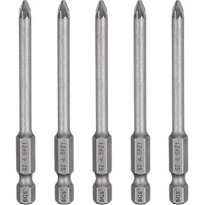 HARFINGTON 5pcs PZ1 Screwdriver Bit 1/4" Hex Shank 75mm/3" Length Magnetic Phillips Slotted Hex Bits S2 Steel Screw Driver Bit Industrial Grade Electric Hexagon Drill Bits