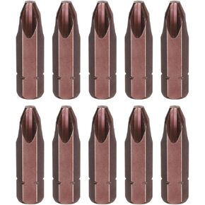 HARFINGTON 10pcs PH1 Phillips Screwdriver Bit 5/16" Hex Shank 32mm/1.26" Length Magnetic Cross Head Hex Bits S2 Steel Screw Driver Bit for Impact Electric Screw Driver Power Tools, Red