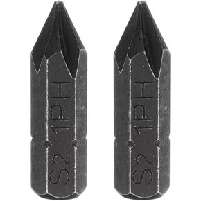 Harfington 2pcs ph1 phillips screwdriver bit 5/16 "Hex Shank 32mm/1.26" طول مقاطع مغناطيسية مقاطع سداسية S2 S2 STELL SCEL