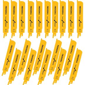 25 Pack Reciprocating Saw Blades 6-Inch – 14-18 TPI Bi-metal Wood Demolition Blades for Steel Pipe, Drywall, Fiberglass, Chipboard & Composite cutting