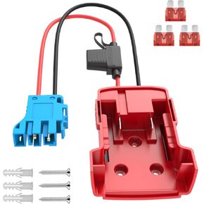 1 Pack Power Wheel Battery Adapter Compatible with Milwaukee 18V Battery with Wire Harness Compatible with Peg-Perego Children's Ride-on Car- Includes 12AWG Wires, 40A Fuse, and Connector Kit