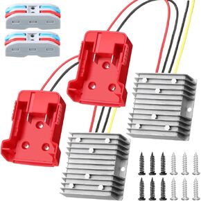 Pickmesh 2 Pack 18V to 12V Buck Converter متوافق مع Milwaukee M18 Wheels Battery Adapter DC 12V 20A 240W Buck Converter Adapter Battery Battery With Over Drothing