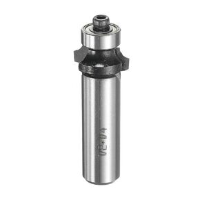 HARFINGTON Roundover Router Bit 1/2" Shank 1/4" Cut Diameter (1/8" Cut Radius) Carbide Tipped 2-Flute Rounding Over Bits with Bearing Guide for Woodworking Carpenter, Black