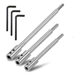 1Pc/3Pcs Hole Saw Extension Chuck for Adding Drilling Depth Sturdy Steel Ship Auger Extension Extra Long Spade Drill Bit(Brown)