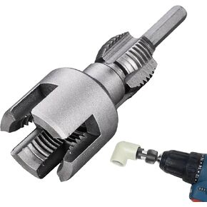 Integrated Internal & External Pipe Threading Tool, Pvc Pipe Threader,1/2" (DN15) 3/4" (DN20) Pipe Rethreading Tool for Electric Drill (1/2''+3/4'')